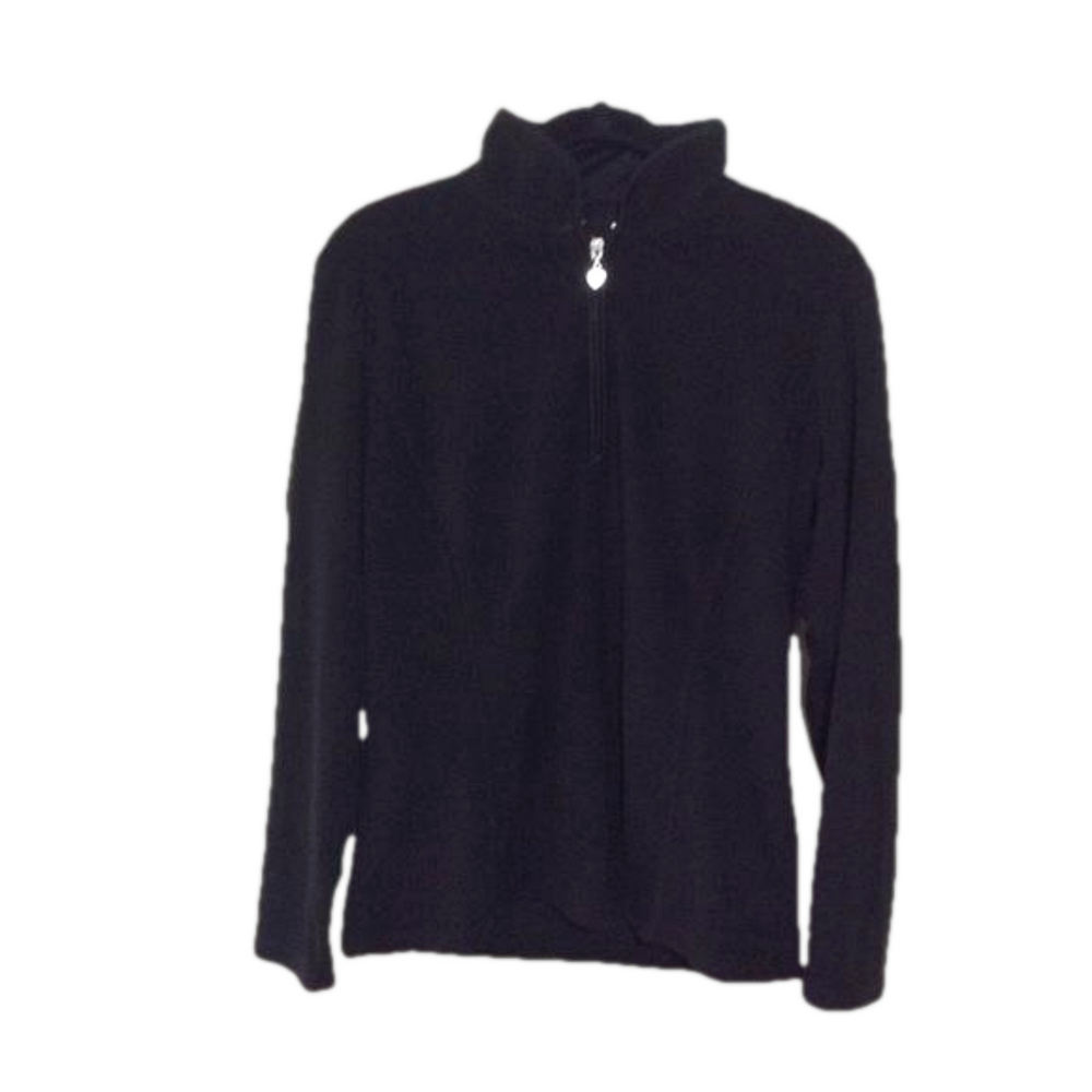NY&Co Black Quarter Zip With Heart Pull Top M